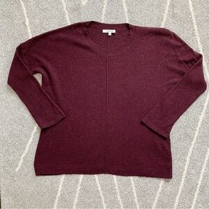 Madewell Maroon Red Waffle Knit Slouch Wool Blend Sweater